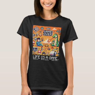 Life Is A Game..: Game Over (girl woman gamer) T-Shirt
