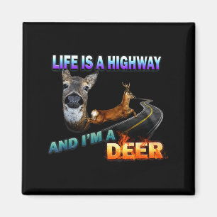 Life Is A Highway And Im A Deer Magnet