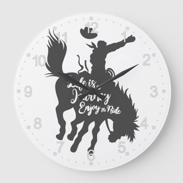 Life is a journey enjoy - Choose background colour Large Clock (Front)