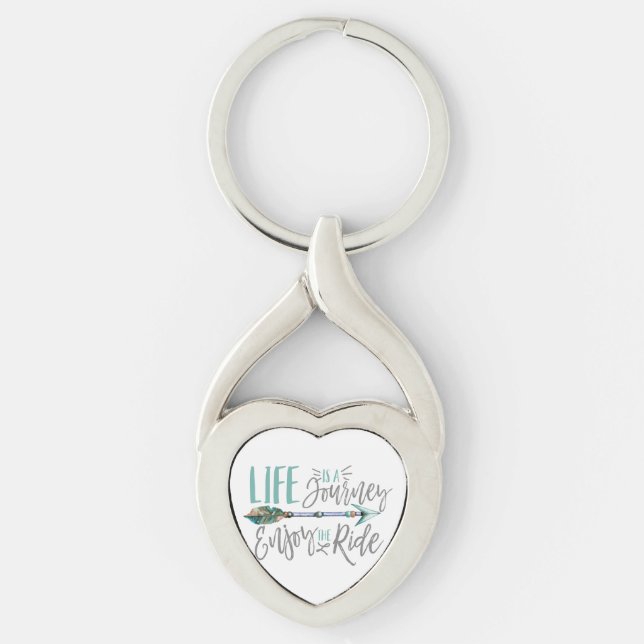 Life is a Journey Enjoy the Ride Boho Wanderlust Key Ring (Front)
