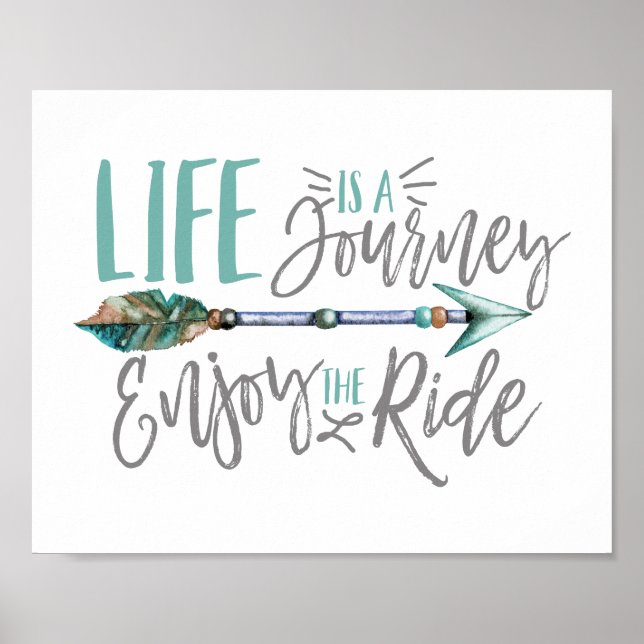 Life is a Journey Enjoy the Ride Boho Wanderlust Poster (Front)