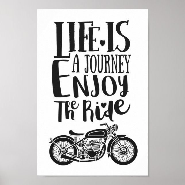 Life Is A Journey Enjoy The Ride Motivation Quote Poster (Front)