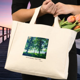 Life is a journey-Travel it well. Lake scene Mini Tote Bag