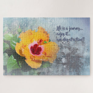 life is a journey with hibiscus poster jigsaw puzzle