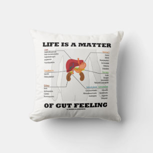 Life Is A Matter Of Gut Feeling Anatomical Humour Cushion