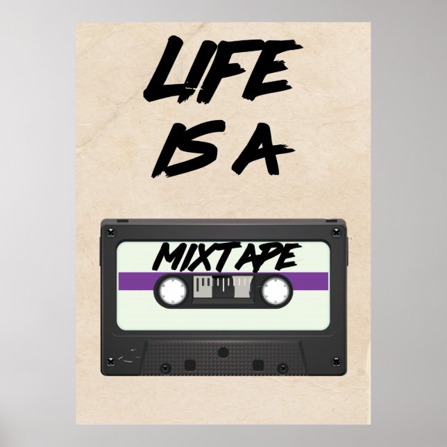 life is a mixtape quote poster (Front)