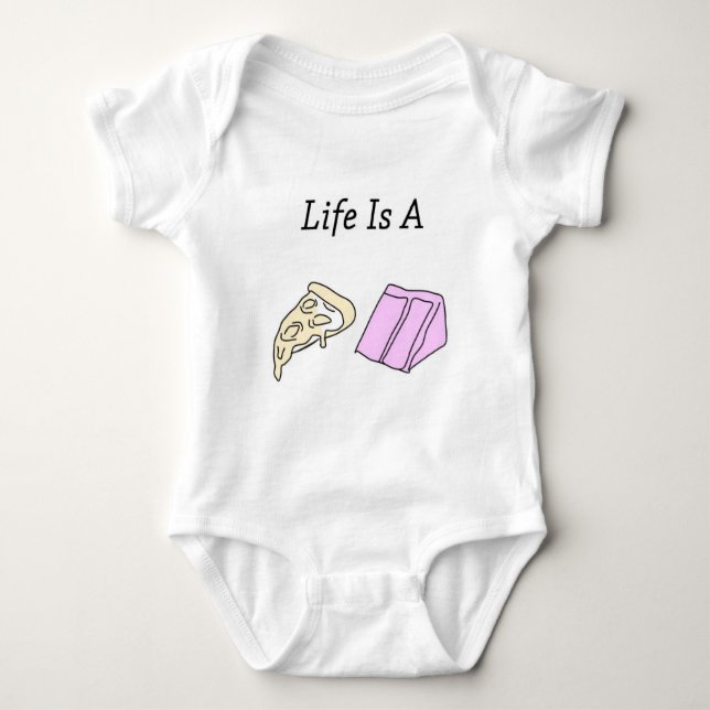 Life is a Pizza Cake Baby Bodysuit (Front)