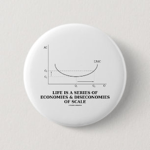 Life Is A Series Of Economies & Diseconomies 6 Cm Round Badge