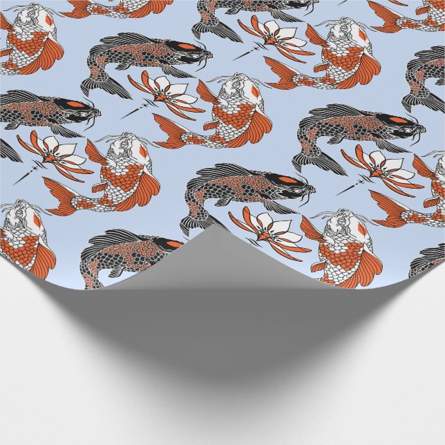 Life is about balance. Two koi and water lily Wrapping Paper (Corner)