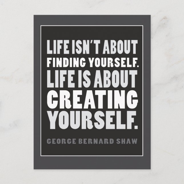 Life is About Creating Yourself Quote Postcard (Front)