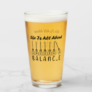 Life is all about balance motivational inspiration glass