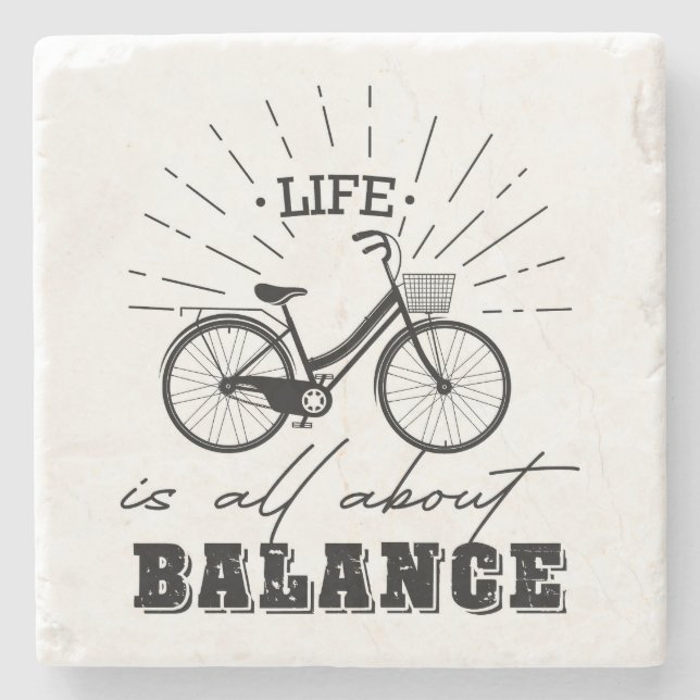 Life is All About Balance Stone Coaster (Front)