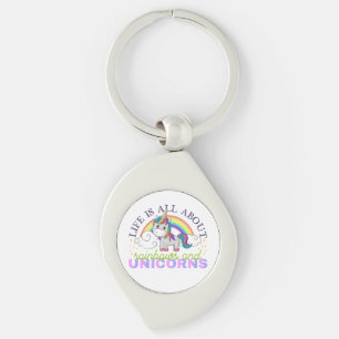 Life is all about rainbow and unicorns key ring