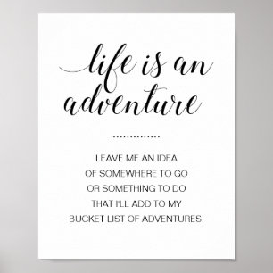 Life Is An Adventure Bucket List Ideas Graduation Poster