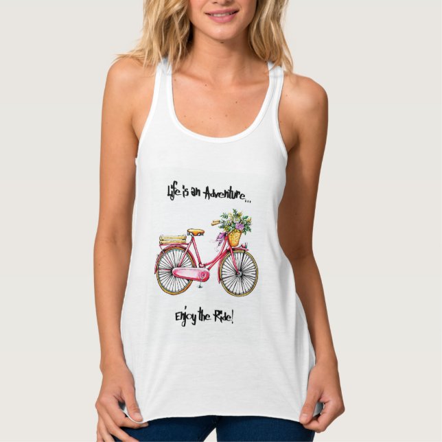 Life Is An Adventure Enjoy The Ride With Bike Singlet (Front)