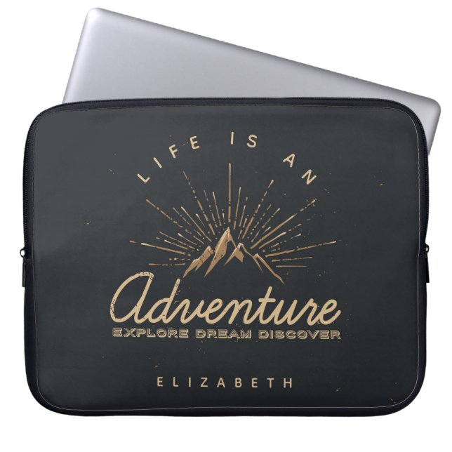 Life is an Adventure Explore Dream Discover Laptop Sleeve (Front)