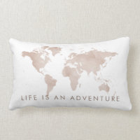 Life is an Adventure Neutral Tan World Map