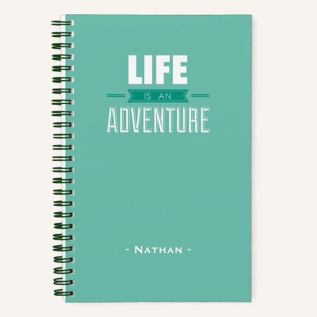 Life is an Adventure Quote Personalised Travel Notebook (Front)
