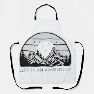 Life is an Adventure Sunset Mountain Vintage  Apron