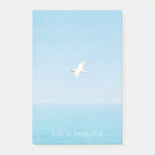 Life is Beautiful Aqua Beach Inspirational Quote Post-it Notes