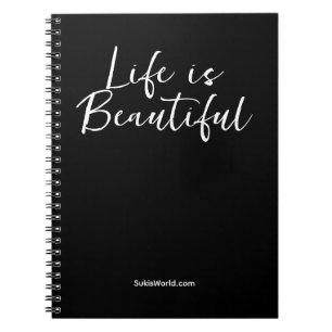 Life Is Beautiful Black Business Blog Brand Notebook