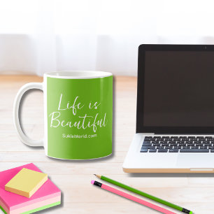 Life is Beautiful Blog Brand Website - Green Coffee Mug