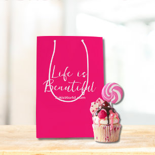 Life is Beautiful Blog Brand Website Pink Medium Gift Bag