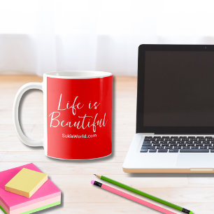 Life is Beautiful Blog Brand Website - Red Coffee Mug