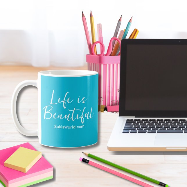 Life is Beautiful Blog Brand Website - Turquoise Coffee Mug (Creator Uploaded)