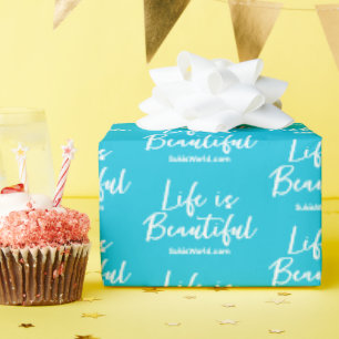 Life is Beautiful Blog Brand Website Turquoise Wrapping Paper