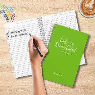 Life is Beautiful Blog Website Green Checklist Notebook