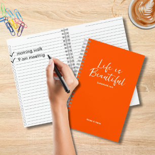 Life is Beautiful Blog Website Orange Checklist Notebook