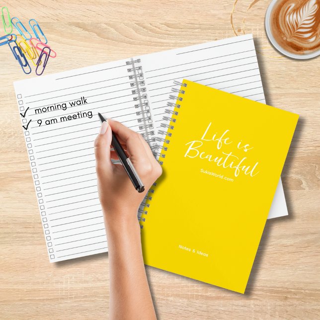 Life is Beautiful Blog Website Yellow Checklist Notebook (Creator Uploaded)