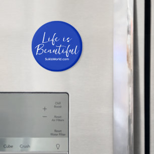 Life is Beautiful Blue Brand Blog Website Magnet