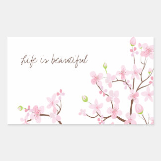 Life is Beautiful Cherry Blossoms Sticker