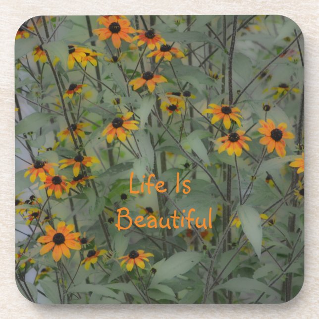 Life Is Beautiful Floral Coaster (Front)