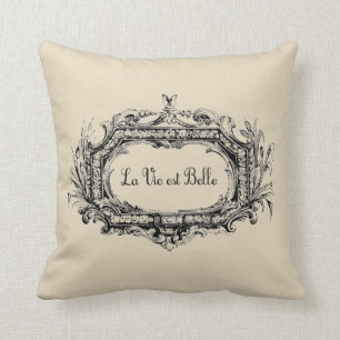 Life is Beautiful French Farmhouse Throw Pillow