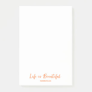 Life is Beautiful Orange Blog Brand Website Post-it Notes