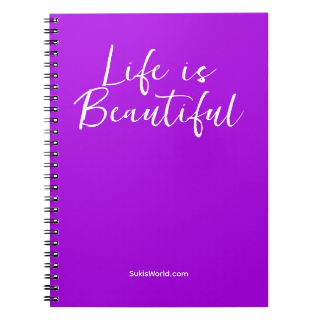 Life Is Beautiful | Purple Business Blog Brand Notebook (Front)