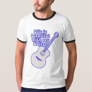 Life is beautiful with my guitar. vintage blue T-Shirt