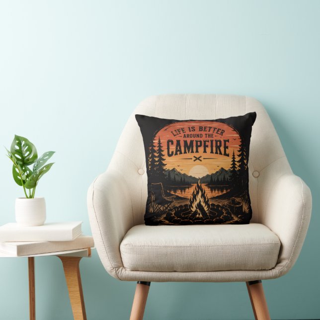Life Is Better Around the Campfire Cushion (Chair)