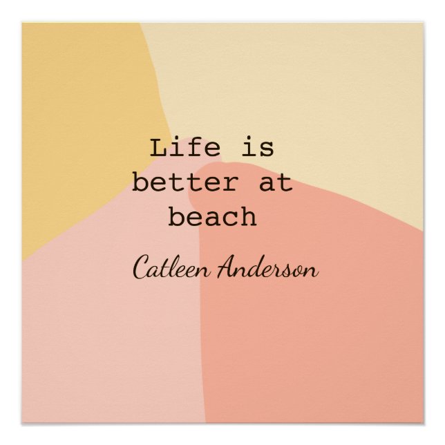 Life is better at beach yellow orange boho rustic  poster (Front)