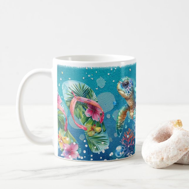 life is better at the beach coffee mug (With Donut)