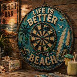 Life Is Better at the Beach Dartboard