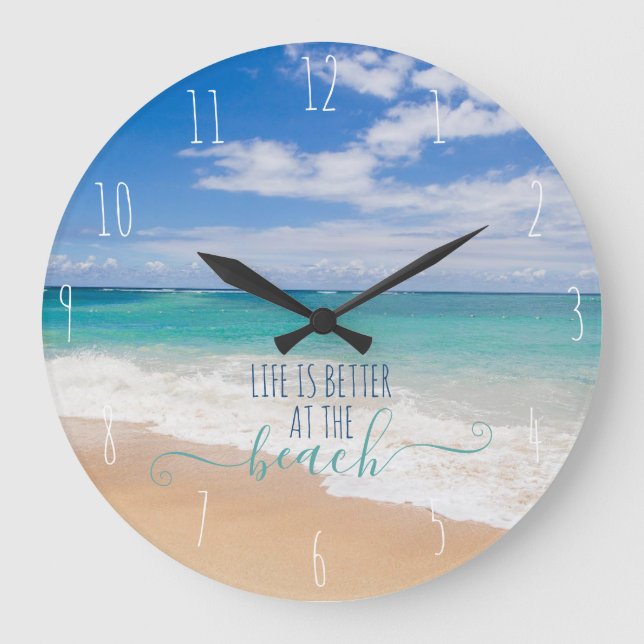 Life is Better at the Beach  Large Clock (Front)