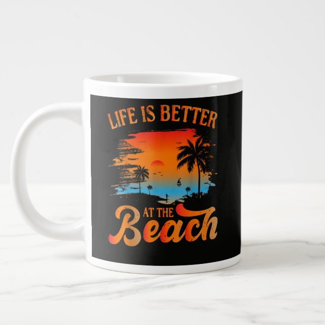 Life is Better at The Beach Large Coffee Mug (Left)