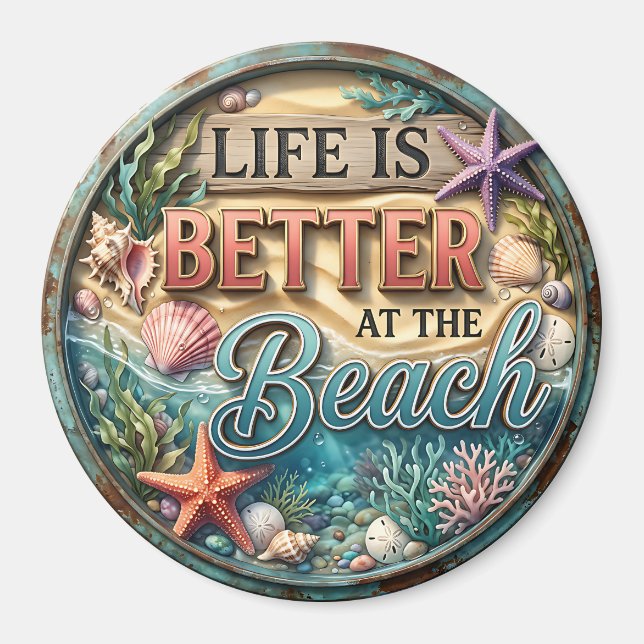 Life is Better at the Beach Magnet (Front)