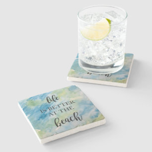 Life is Better at the Beach Marble Stone Coaster