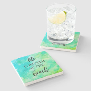 Life is Better at the Beach Marble Stone Coaster