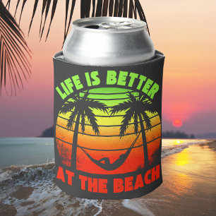 Life Is Better at the Beach Ocean Lovers Summer Can Cooler